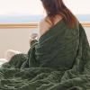 imageBedsure Cable Knit Throw Blanket for Couch Bed  Breathable Chenille Chunky Knit Throw Blanket for Decorative Gift GentleSoft Cozy and Warm for Winter and All Seasons Beige 50x60 Inches04  Green
