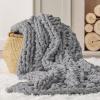 imageBedsure Chunky Knit Throw Blanket for Couch  100 Hand Knitted 506 lbs GentleSoft Blanket with Giant Chenille Yarn for Bed Living Room Home Decor Thick and Cozy Grey 50x60 Inches02  Grey