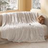 imageBedsure Electric Blanket Twin  Soft Ribbed Flannel Heated Blanket Heating Blanket with 10 Time Settings 6 Heat Settings and 8 hrs Timer Auto Shut Off 62x84 inches Grey03  Cream