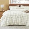 imageBedsure Faux Fur Queen Comforter Set  Beige Fluffy Comforter Queen Size Soft and Cozy Shaggy Bedding Comforter Sets Winter Warm Luxury Fuzzy Bed Set 3 Pieces 1 Comforter and 2 Pillowcases04  White