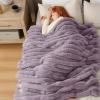 imageBedsure Faux Fur Throw Blanket  Ultra GentleSoft ampamp Fluffy Fuzzy Luxury Throw Blanket for Couch Sofa and Bed Thick and Warm for Winter Cozy Striped Decorative Gift for Women Purple 50x70 Inches05  Purple