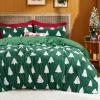 imageBedsure Fluffy Christmas Comforter Set Queen  Christmas Bedding with Christmas Tree Warm Flannel Fleece Bed Sets for Winter 3 Pieces 1 Soft Plush Shaggy Comforter with 2 Pillowcases03  Green