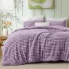 imageBedsure Fluffy Comforter Set Queen  Super Soft Faux Fur Bed Set Cream White All Seasons Warm Plush Fleece Bedding 3 Pieces 1 Shaggy Fuzzy Queen Size Comforter with 2 Pillowcases10  Light Purple