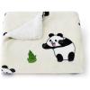 imageBedsure Gentlesoft Fleece Sherpa Throw Blanket for Couch Soft Gingham Bedding Thick Warm Blanket for Winter Cozy Gifts for Teen Girls Boys Kids Women Men Cute Plaid Decor for Home 50quotx60quot Brown09 Panda