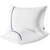 imageBedsure Hotel Pillows Queen Size Set of 4  Luxury Bed Pillows for Sleeping Decoration Strip Diamond Design Cover Fluffy Original Down Alternative Filling for Side Back or Stomach SleepersBlue
