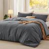imageBedsure King Size Comforter Set Reversible Grey Soft Prewashed Bedding for All Seasons 3 Pieces Warm Down Alternative Bed Set 1 Lightweight Comforter 104quotx90quot and 2 Pillowcases 20quotx36quot06  Dark GreyGrey