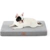 imageBedsure Memory Foam Dog Beds Large Sized Dog  Orthopedic Pet Beds for Crate with Removable Washable Cover and Nonskid Bottom Plush Flannel Fleece Top Pet Mat GreyLight Grey