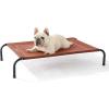 imageBedsure Outdoor Elevated Dog Bed Large Sized Dog Portable Indoor ampamp Outdoor Cooling Raised Cot Pet Hammock Bed with SkidResistant Feet Frame with Breathable Mesh Deep Sea Blue 49 inchesTerracotta