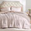 imageBedsure Queen Comforter Set Pink Boho Tufted Bed Set 3D Puffy Jacquard Bedding Queen Size 3 Pieces 1 Farmhouse Shabby Chic Embroidery Comforter with Bow Pattern ampamp 2 Pillow Cases06  Pink  Bow