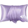 imageBedsure Satin Pillowcase for Hair  Ivory Satin Pillow Cases Standard Size with Zipper 2 Pack Similar to Silk Pillow Cases for Skin Silky ampamp Soft Gifts for Women Men 20x26 Inches09  Lavender  Zipper