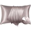 imageBedsure Satin Pillowcase for Hair  Ivory Satin Pillow Cases Standard Size with Zipper 2 Pack Similar to Silk Pillow Cases for Skin Silky ampamp Soft Gifts for Women Men 20x26 Inches08  Dusty Rose  Zipper