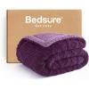 imageBedsure Sherpa Fleece Throw Blanket for Couch  Soft Fluffy ampamp Cozy Cable Jacquard Tufted Throw Blankets for Women Gift Thick Warm Blanket for Winter and All Seasons Beige 50x60 Inches09  Purple