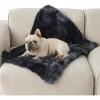 imageBedsure Waterproof Dog Blankets for Large Dogs  Cat Blanket for Couch Protector Washable Long Faux Fur Calming Soft Reversible Throw Furniture Protection for Puppy Pet Pet 40quotx50quot GreyTiedye Black