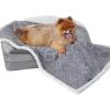 imageBedsure Waterproof Dog Blankets for Medium Dogs  Pet Blanket for Couch Protector Washable Premium Jacquard Coral Fleece Cat Throw Blanket Soft Plush Reversible Furniture Protection30quotx40quot TaupeGrey