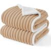 imageBedsure Waterproof Dog Blankets for Medium Dogs  Soft Puppy Cat Blanket Corduroy Fleece Washable Cozy Calming Reversible Furniture Protection for Pet Kitten Doggy30quotx40quot Warm GreyTuscan Beige
