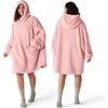 imageBedsure Wearable Blanket Hoodie  Gifts for Girlfriend Warm Cozy Fluffy Birthday Present ideas for Wife Soft Sweatshirt Gifts for Women Oversized Hooded Blankets With Sleeves GreyPink