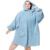 imageBedsure Wearable Blanket Hoodie  Gifts for Girlfriend Warm Cozy Fluffy Birthday Present ideas for Wife Soft Sweatshirt Gifts for Women Oversized Hooded Blankets With Sleeves GreySky Blue
