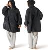 imageBedsure Wearable Blanket Hoodie  Gifts for Girlfriend Warm Cozy Fluffy Birthday Present ideas for Wife Soft Sweatshirt Gifts for Women Oversized Hooded Blankets With Sleeves GreyCharcoal