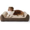 imageBedsure XL Orthopedic Dog Beds Large Sized Dog  Extra Thick Supportive Dogs Couch with Waterproof Washable Cover Extra Large Comfort Pet Bed Sofa with Soft Plush Sherpa and Nonskid Bottom Grey 42quotBrown