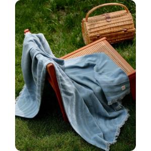 imageBedsure 100 Cotton Throw Blanket for Couch  Chenille Woven Textured Blanket Gifts for Women Cozy and Soft for All Seasons Home Decor Boho Throw for Bed Sofa Blue 50x60 Inches02  Blue