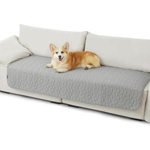 imageBedsure 100 Waterproof Couch Cover for Dogs Washable  Non Slip Waterproof Dog Blanket for Couch Sofa Lightweight Furniture Protector Durable for Pet Cat Puppy with NonSlip Bottom Grey 30x70INTitanium Grey