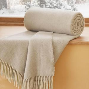 imageBedsure 100 Wool Blanket for Women Gift  GentleSoft and Cozy Lightweight Warm Blanket for Winter Luxury Herringbone Throw for Couch Beige 50x60 Inches01  Beige