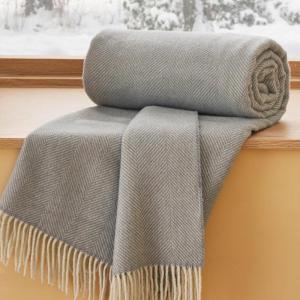 imageBedsure 100 Wool Blanket for Women Gift  GentleSoft and Cozy Lightweight Warm Blanket for Winter Luxury Herringbone Throw for Couch Beige 50x60 Inches02  Grey