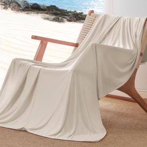 imageBedsure Beige Cooling Blanket for Hot Sleepers  Summer Cold Linen Beige Throw Blanket for Couch ArcChill Lightweight Bedding Cool Thin Ice Cold Cooled Throws with Rayon Derived from Bamboo 50x7002 Beige
