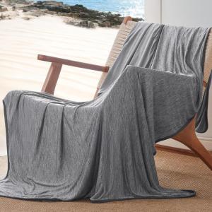 imageBedsure Beige Cooling Blanket for Hot Sleepers  Summer Cold Linen Beige Throw Blanket for Couch ArcChill Lightweight Bedding Cool Thin Ice Cold Cooled Throws with Rayon Derived from Bamboo 50x7001 Dark Grey