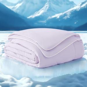 imageBedsure Cooling Blankets for Hot Sleepers  Cold and Lightweight Gift for Night Sweats Summer Blanket Full Size Ice Cooled Breathable Comforter for Bed and Couch Grey 80x90 InchesLavender