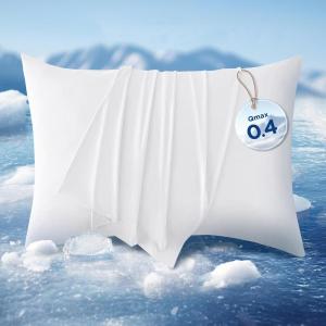 imageBedsure Cooling Pillow Cases Standard Size Set of 2 Cool Pillowcases for Hot Sleepers and Night Sweats Silky Soft ampamp Breathable Cold Pillow Covers with Hidden Zipper Green 20x26 InchesWhite