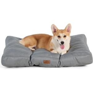 imageBedsure Dog Bed Medium Size Dogs  Washable Pet Bed Mattress with Oxford Fabric Water Resistant Flat Pet Pillow Cushion for Medium Dog Crate 30x20x4 GreyGrey