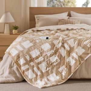 imageBedsure Electric Blanket Twin  Soft Ribbed Flannel Heated Blanket Heating Blanket with 10 Time Settings 6 Heat Settings and 8 hrs Timer Auto Shut Off 62x84 inches Grey18  Caring Thought