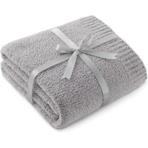 imageBedsure Fall Throw Blanket for Couch  Super Soft Cozy ampamp Warm Knit Checkered Blanket Breathable Lightweight ampamp Fluffy for Bed ampamp Sofa Gentlesoft Black 50x60 Inches02  Grey