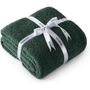 imageBedsure Fall Throw Blanket for Couch  Super Soft Cozy ampamp Warm Knit Checkered Blanket Breathable Lightweight ampamp Fluffy for Bed ampamp Sofa Gentlesoft Black 50x60 Inches02  Dark Green