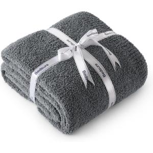 imageBedsure Fall Throw Blanket for Couch  Super Soft Cozy ampamp Warm Knit Checkered Blanket Breathable Lightweight ampamp Fluffy for Bed ampamp Sofa Gentlesoft Black 50x60 Inches02  Dark Grey