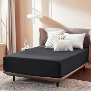 imageBedsure Fitted Sheet Queen Size Only  Brushed Microfiber Bed Sheets Ultra Soft ampamp Breathable Fade Resistant ampamp Easy Care Grey 60x8016 Inches 1 Piece06  Black