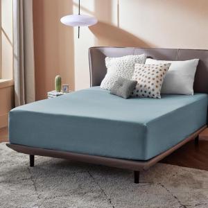 imageBedsure Fitted Sheet Queen Size Only  Brushed Microfiber Bed Sheets Ultra Soft ampamp Breathable Fade Resistant ampamp Easy Care Grey 60x8016 Inches 1 Piece10  Grey Blue