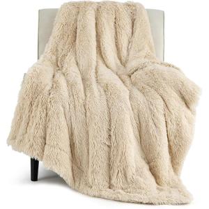 imageBedsure GentleSoft Fluffy Sherpa Fleece Faux Fur Blankets Queen Size for Bed Bedroom Decor Winter Thick Warm Full Queen Blankets Fuzzy Plush Soft Heavy Mink Tie Dye Grey Bedding Cozy Gifts 90x9002 Beige