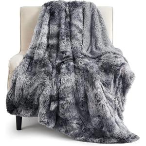 imageBedsure GentleSoft Fluffy Sherpa Fleece Faux Fur Blankets Queen Size for Bed Bedroom Decor Winter Thick Warm Full Queen Blankets Fuzzy Plush Soft Heavy Mink Tie Dye Grey Bedding Cozy Gifts 90x9006 Tie Dye Grey