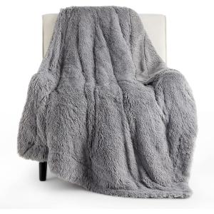 imageBedsure GentleSoft Fluffy Sherpa Fleece Faux Fur Blankets Queen Size for Bed Bedroom Decor Winter Thick Warm Full Queen Blankets Fuzzy Plush Soft Heavy Mink Tie Dye Grey Bedding Cozy Gifts 90x9011 Grey