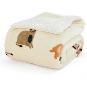 imageBedsure Gentlesoft Fleece Sherpa Throw Blanket for Couch Soft Gingham Bedding Thick Warm Blanket for Winter Cozy Gifts for Teen Girls Boys Kids Women Men Cute Plaid Decor for Home 50quotx60quot Brown06 Cat