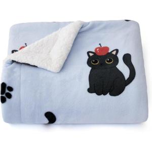 imageBedsure Gentlesoft Fleece Sherpa Throw Blanket for Couch Soft Gingham Bedding Thick Warm Blanket for Winter Cozy Gifts for Teen Girls Boys Kids Women Men Cute Plaid Decor for Home 50quotx60quot Brown07 Black Cat
