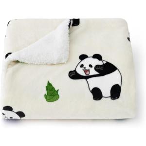 imageBedsure Gentlesoft Fleece Sherpa Throw Blanket for Couch Soft Gingham Bedding Thick Warm Blanket for Winter Cozy Gifts for Teen Girls Boys Kids Women Men Cute Plaid Decor for Home 50quotx60quot Brown09 Panda