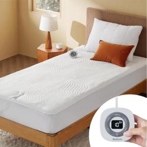 imageBedsure Heated Mattress Pad Queen  Bed Warmer with Memory ampamp Preheat Functions 12Hour Auto Off ampamp 10 Heat Settings Dual Controllers Fast Heating Jacquard Electric Mattress Pad Queen 60quotx80quotFull