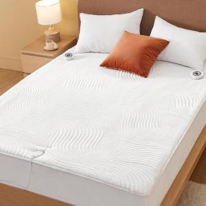 imageBedsure Heated Mattress Pad Queen  Bed Warmer with Memory ampamp Preheat Functions 12Hour Auto Off ampamp 10 Heat Settings Dual Controllers Fast Heating Jacquard Electric Mattress Pad Queen 60quotx80quotQueen