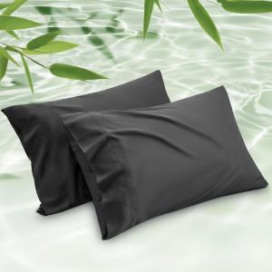 imageBedsure King Size Pillow Cases Set of 2 Cooling Pillow Cases King Rayon Derived from Bamboo Red Pillowcases Breathable ampamp Silky Soft Cool Bedding Pillow Covers with Envelope Closure 20x36 Inches04  Black