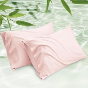 imageBedsure King Size Pillow Cases Set of 2 Cooling Pillow Cases King Rayon Derived from Bamboo Red Pillowcases Breathable ampamp Silky Soft Cool Bedding Pillow Covers with Envelope Closure 20x36 Inches13  Pink