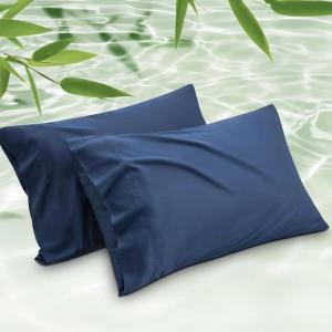 imageBedsure King Size Pillow Cases Set of 2 Cooling Pillow Cases King Rayon Derived from Bamboo Red Pillowcases Breathable ampamp Silky Soft Cool Bedding Pillow Covers with Envelope Closure 20x36 Inches03  Navy
