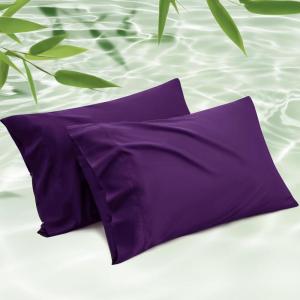 imageBedsure King Size Pillow Cases Set of 2 Cooling Pillow Cases King Rayon Derived from Bamboo Red Pillowcases Breathable ampamp Silky Soft Cool Bedding Pillow Covers with Envelope Closure 20x36 Inches22  Plum